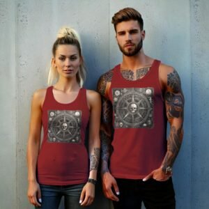skeleton grim stars mystical navigation vintage grimoire design tank design, variation 8