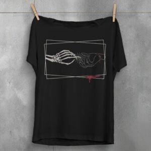 skeleton hand exchange piercing blood gothic pagan witchy t-shirt design, variation 1