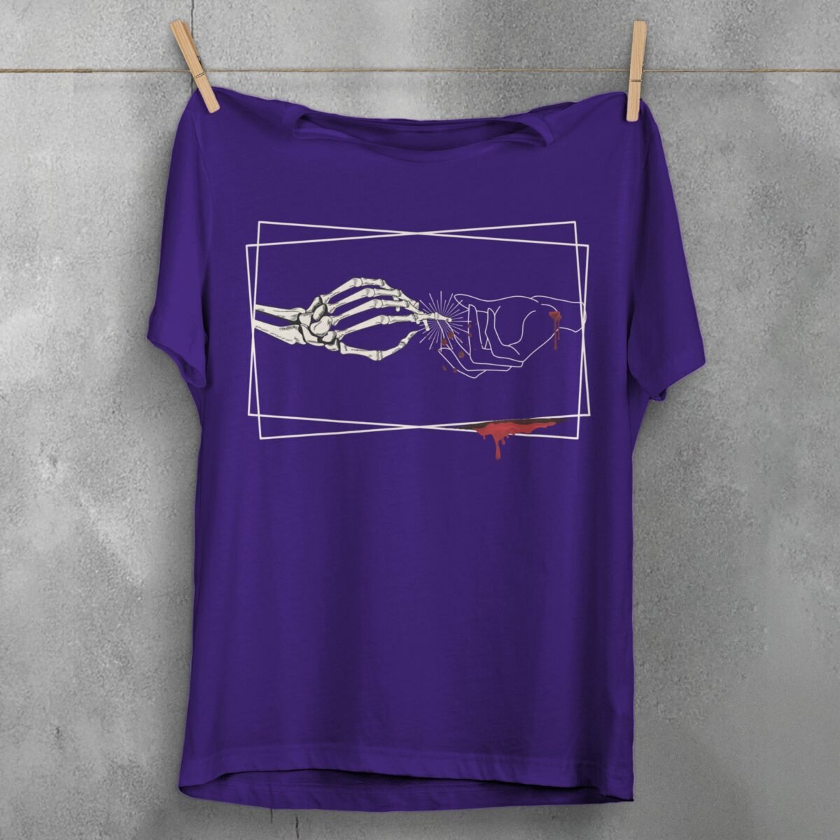 skeleton hand exchange piercing blood gothic pagan witchy t-shirt design, variation 5