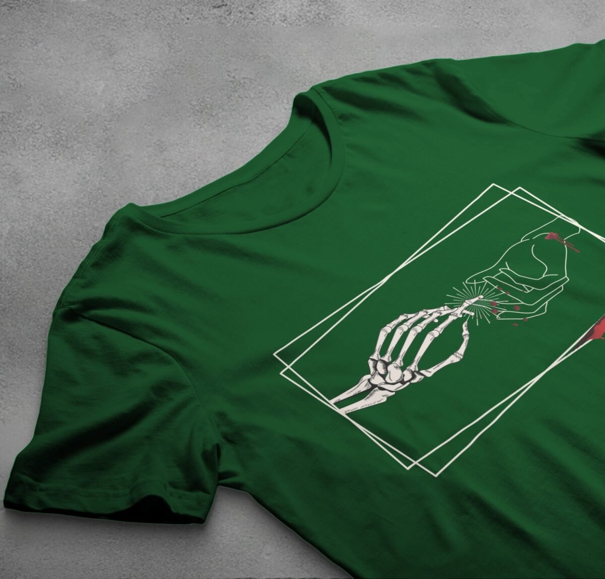 skeleton hand exchange piercing blood gothic pagan witchy t-shirt design, variation 6