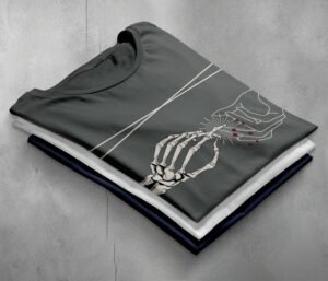 skeleton hand exchange piercing blood gothic pagan witchy t-shirt design, variation 7