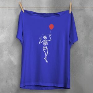Skeleton with red balloon joy to life gothic t-shirt - 3