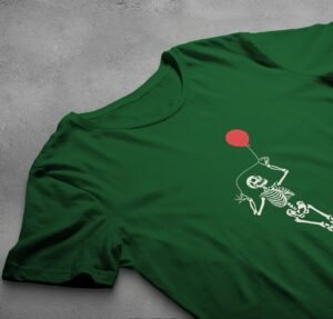 Skeleton with red balloon joy to life gothic t-shirt - 6