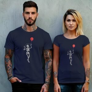 Skeleton with red balloon joy to life gothic t-shirt - 8