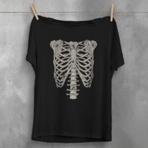 skeleton spiders eerie crawl gothic wiccan creepy cute t-shirt design, variation 1