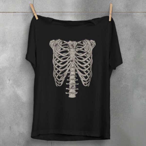 skeleton spiders eerie crawl gothic wiccan creepy cute t-shirt design, variation 1