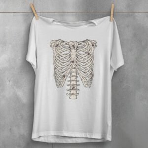 skeleton spiders eerie crawl gothic wiccan creepy cute t-shirt design, variation 2