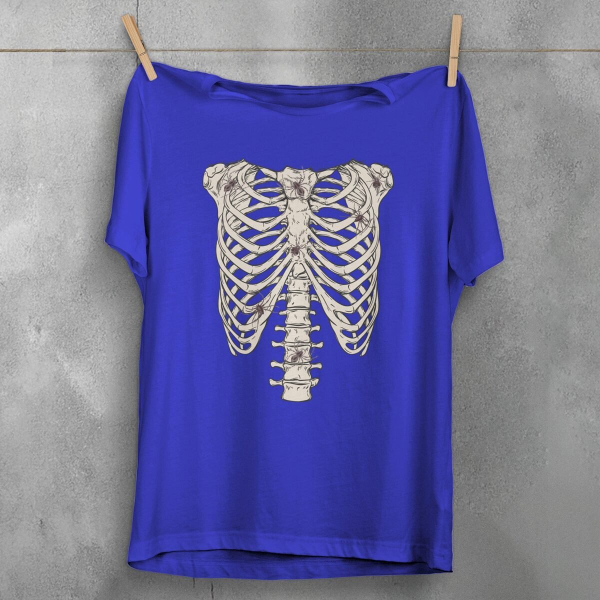 skeleton spiders eerie crawl gothic wiccan creepy cute t-shirt design, variation 3