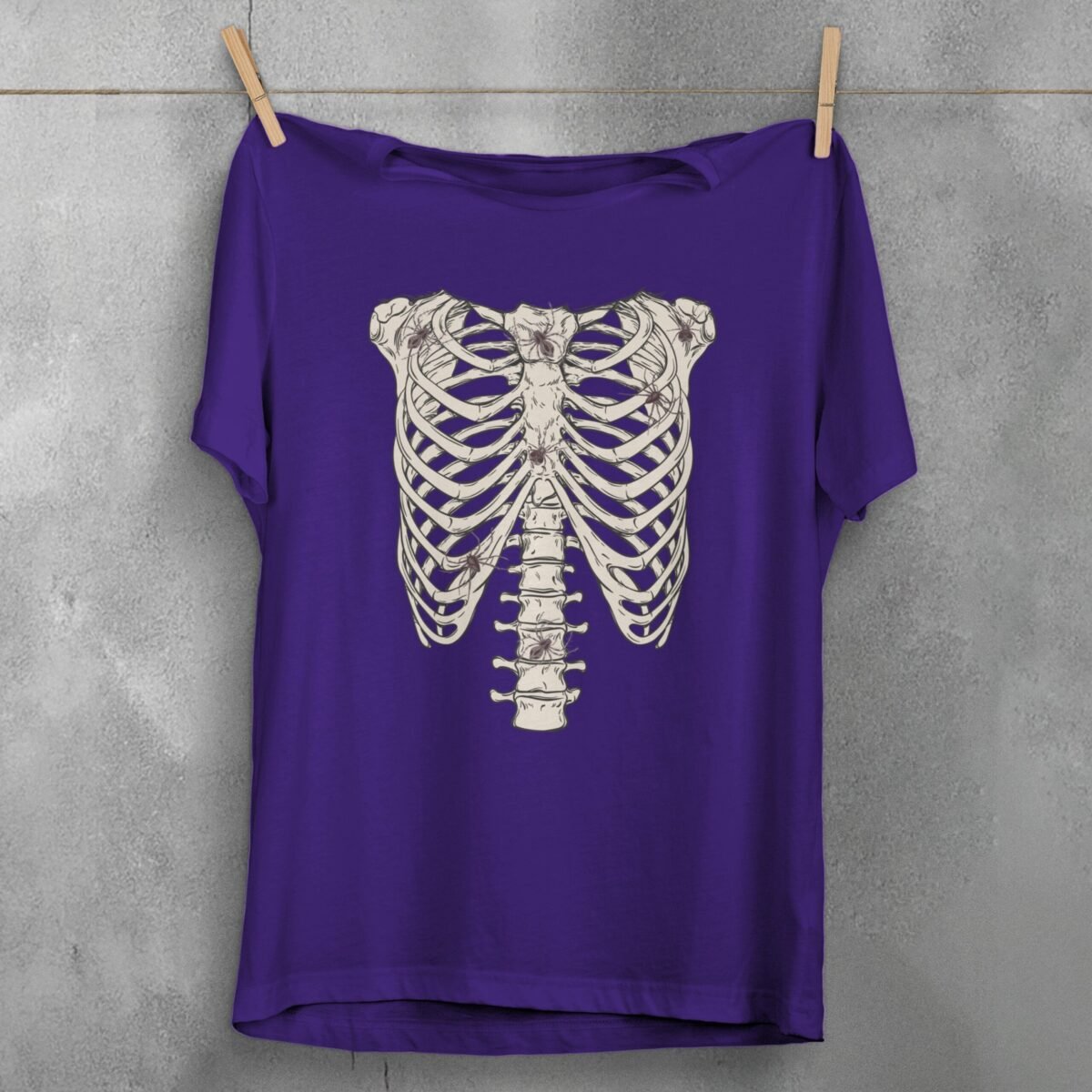 skeleton spiders eerie crawl gothic wiccan creepy cute t-shirt design, variation 5