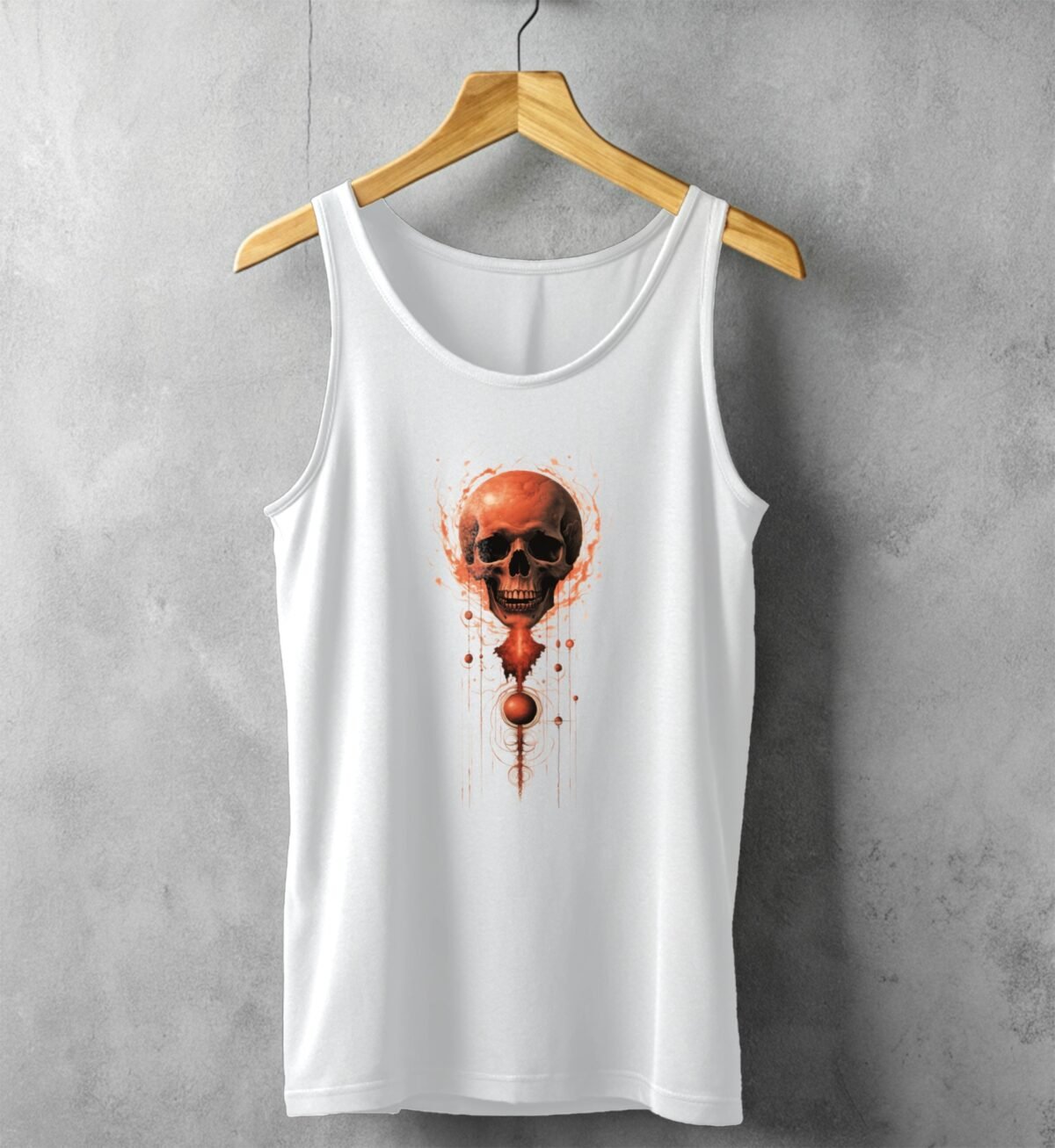 skull orbs life red gothic art tank top design, variation 4