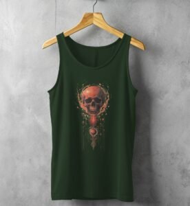 skull orbs life red gothic art tank top design, variation 5