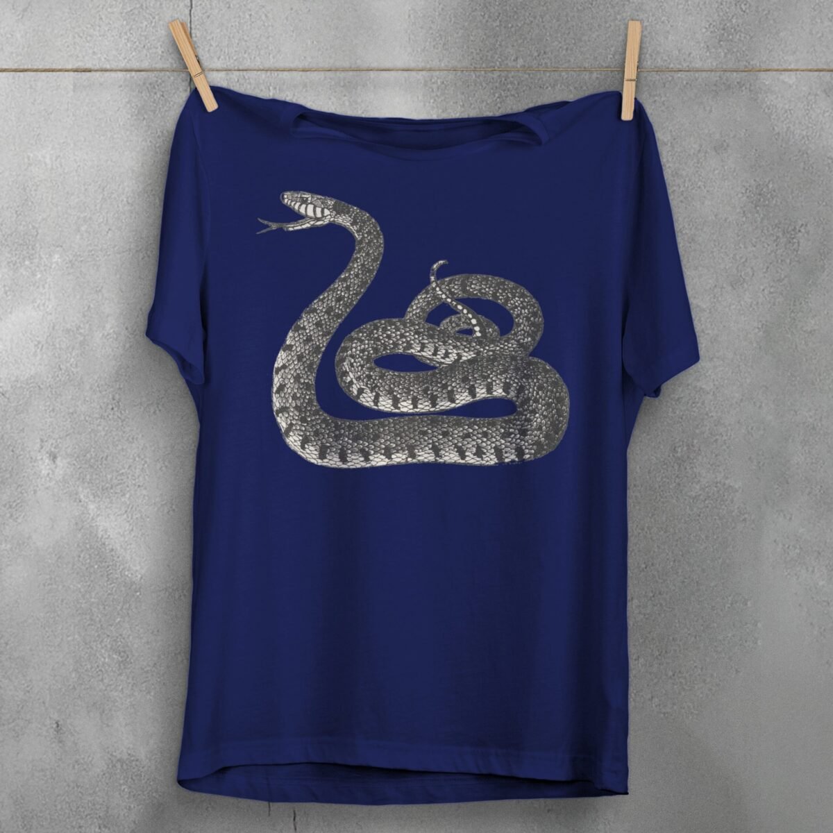 Snake coiled and watching for wisdom gothic style t-shirt - 5