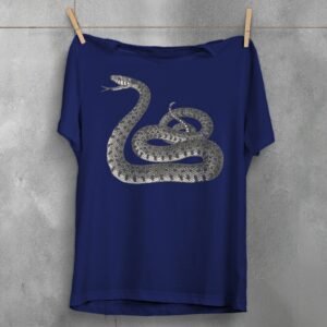 Snake coiled and watching for wisdom gothic style t-shirt - 5