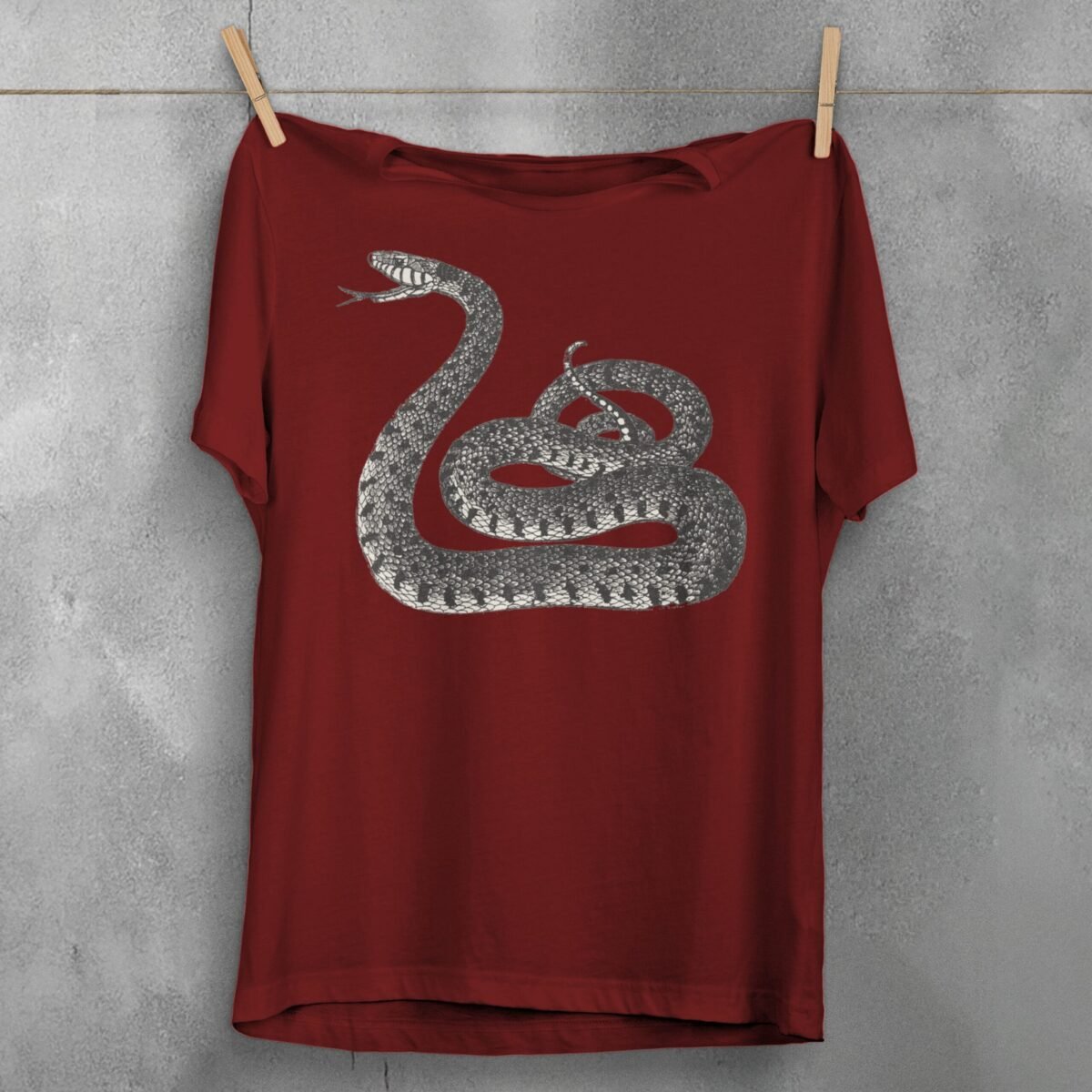 Snake coiled and watching for wisdom gothic style t-shirt - 7