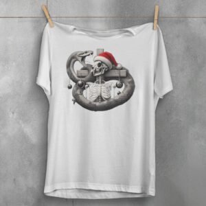 Snake guards skeleton Christmas ornaments a gothic celebration t-shirt - 3