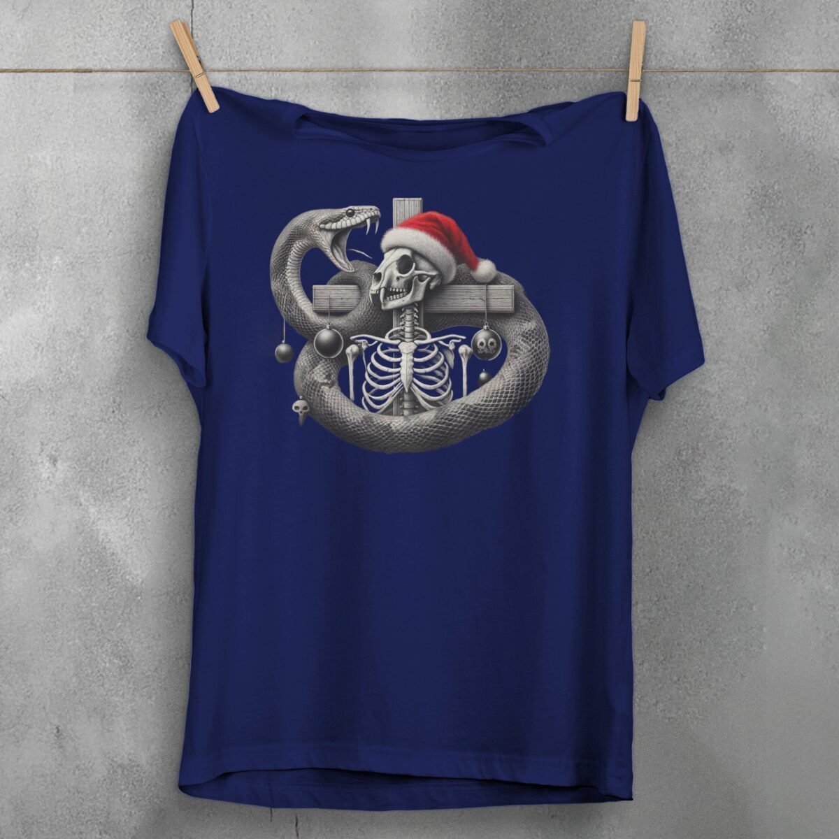 Snake guards skeleton Christmas ornaments a gothic celebration t-shirt - 5