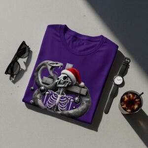 Snake guards skeleton Christmas ornaments a gothic celebration t-shirt - 6