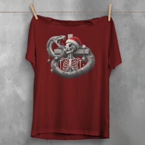 Snake guards skeleton Christmas ornaments a gothic celebration t-shirt - 7
