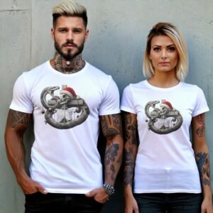 Snake guards skeleton Christmas ornaments a gothic celebration t-shirt - 8