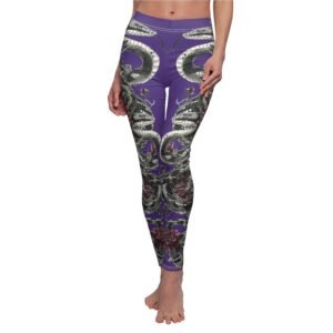 Snake roses dangerous embrace Gothic dark alternative yoga leggings - 6