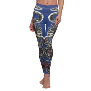 Snake roses dangerous embrace Gothic dark alternative yoga leggings - 7
