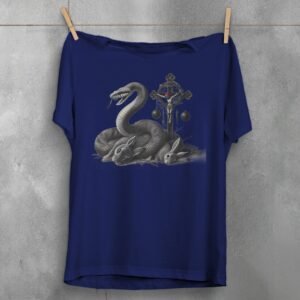 Snake surrounds rabbits near cross gothic witchy christmas t-shirt - 5