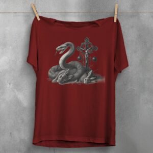 Snake surrounds rabbits near cross gothic witchy christmas t-shirt - 7