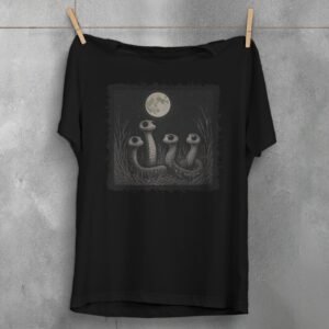 Snakes Moon Night Cute Creepy Eye Serpent Artwork T-Shirt - 1