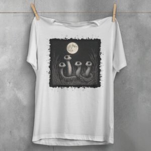 Snakes Moon Night Cute Creepy Eye Serpent Artwork T-Shirt - 3