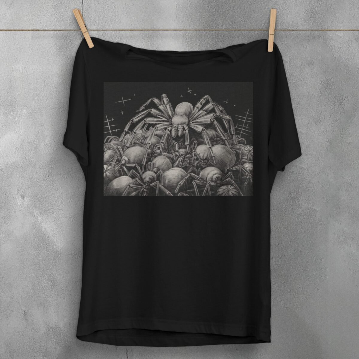 Spider colony dark arachnid gothic pagan Wiccan unique arts t-shirt - 1