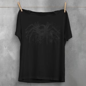 Spider creepy crawly sketch art dark goth aesthetic t-shirt - 1