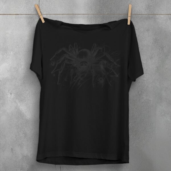 Spider creepy crawly sketch art dark goth aesthetic t-shirt - 1