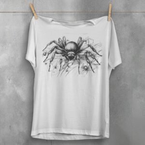 Spider creepy crawly sketch art dark goth aesthetic t-shirt - 2