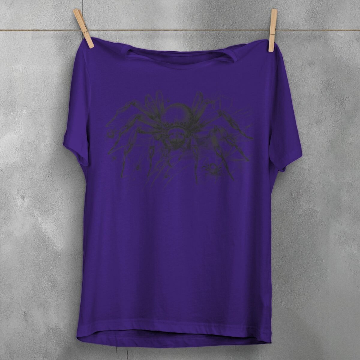 Spider creepy crawly sketch art dark goth aesthetic t-shirt - 5