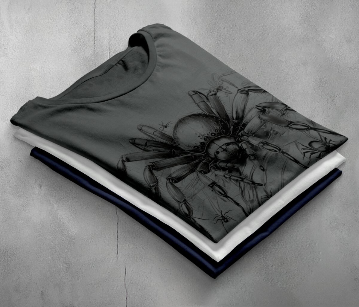 Spider creepy crawly sketch art dark goth aesthetic t-shirt - 7