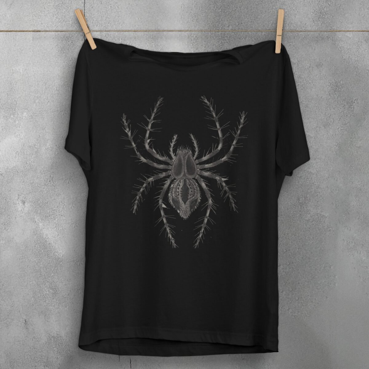 Spider dark beauty gothic esoteric occult insect black t-shirt - 1