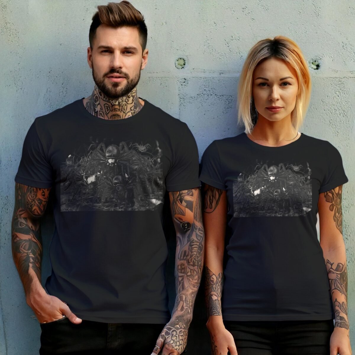 Spider Pile arachnid Gothic lovers dark aesthetic spooky cool t-shirt - 10