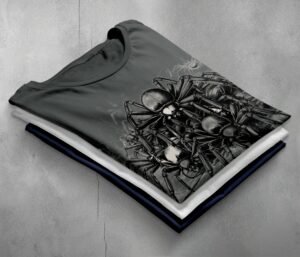 Spider Pile arachnid Gothic lovers dark aesthetic spooky cool t-shirt - 7