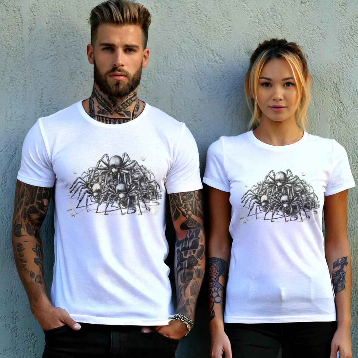 Spider Pile arachnid Gothic lovers dark aesthetic spooky cool t-shirt - 9