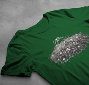 Spider skull mountain strange fantasy gothic halloween t-shirt - 6