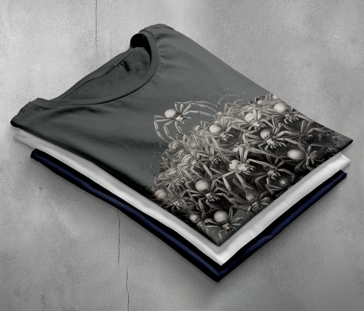 Spider skull mountain strange fantasy gothic halloween t-shirt - 7