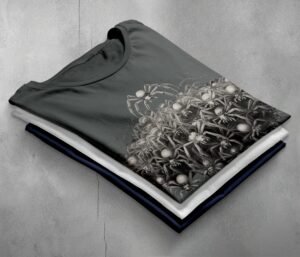 Spider skull mountain strange fantasy gothic halloween t-shirt - 7