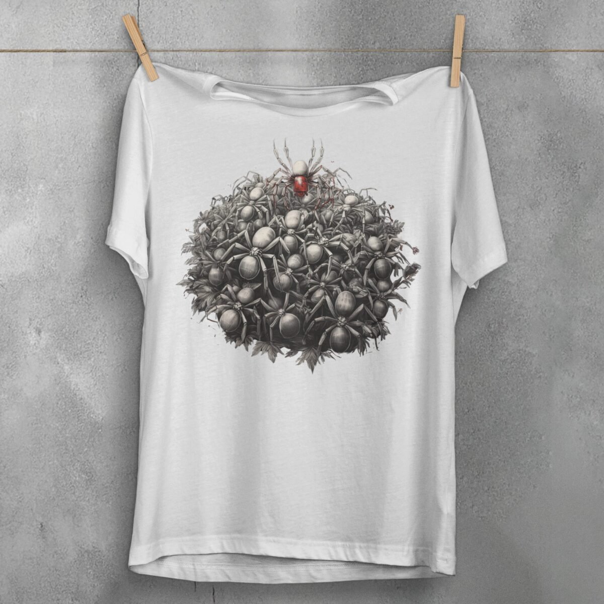 Spider swarm arachnid red queen dark symbolic gothic t-shirt - 2