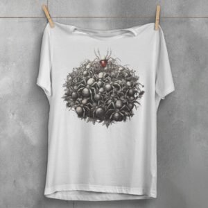 Spider swarm arachnid red queen dark symbolic gothic t-shirt - 2