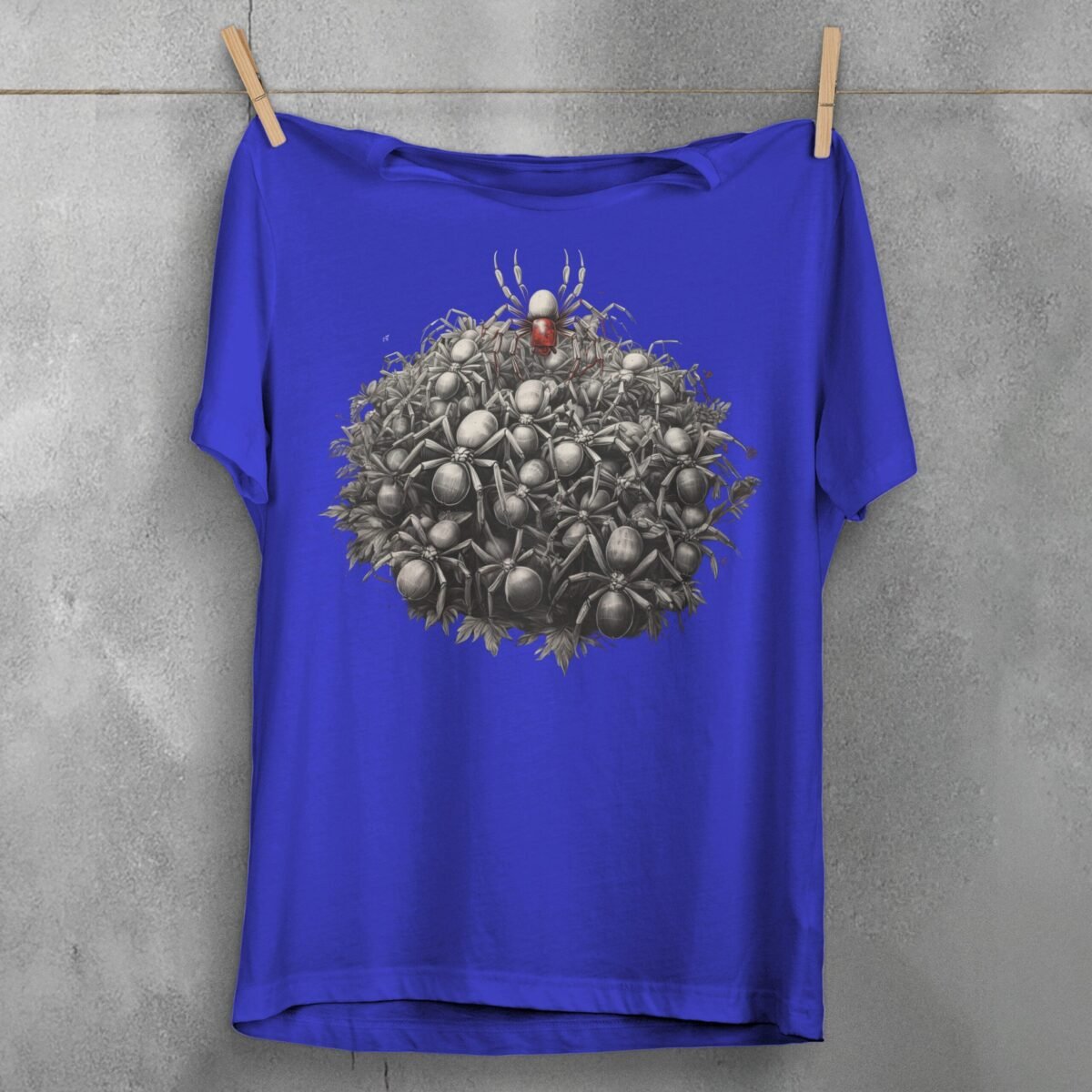 Spider swarm arachnid red queen dark symbolic gothic t-shirt - 3