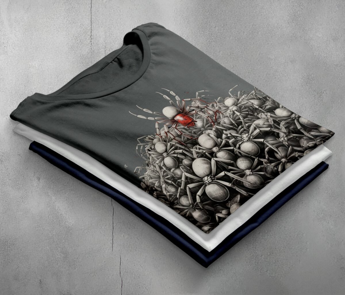 Spider swarm arachnid red queen dark symbolic gothic t-shirt - 7