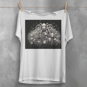 Spider swarm crawling dark fear symbolic protective pagan goth t-shirt - 2