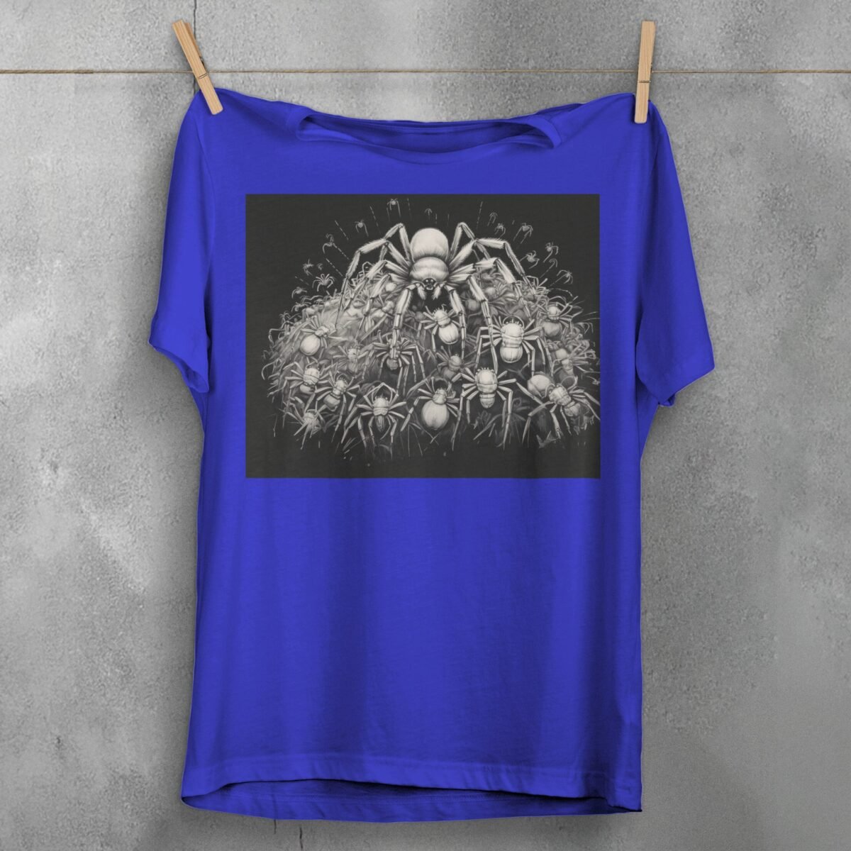Spider swarm crawling dark fear symbolic protective pagan goth t-shirt - 3