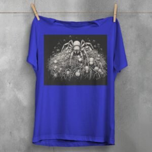 Spider swarm crawling dark fear symbolic protective pagan goth t-shirt - 3
