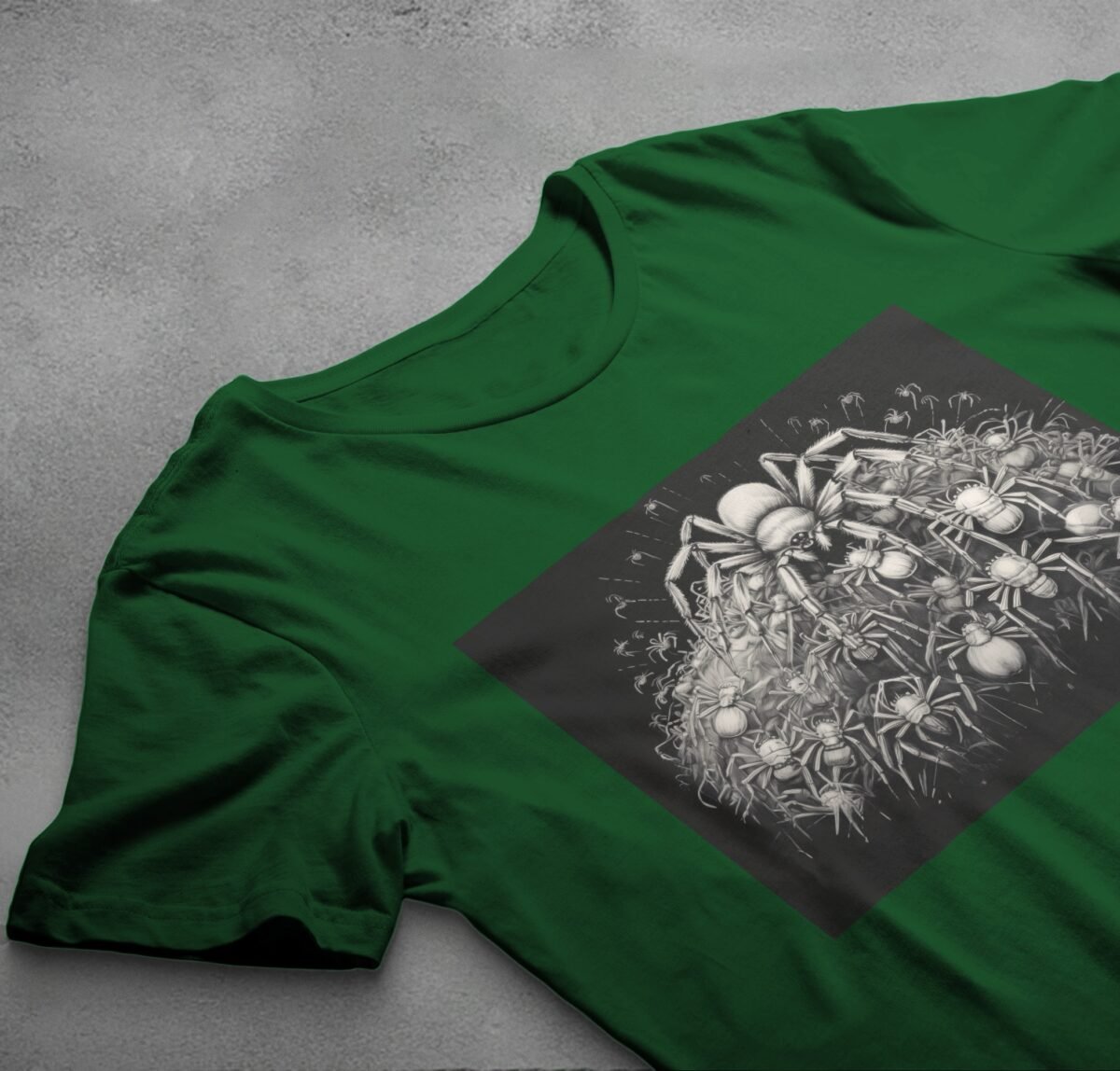 Spider swarm crawling dark fear symbolic protective pagan goth t-shirt - 6